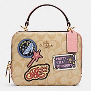 Coach Disney Patches Box Crossbody Canvas Pink